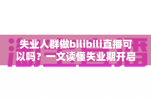 失业人群做bilibili直播可以吗？一文读懂失业期开启B站直播的可行性、条件与变现全攻略
