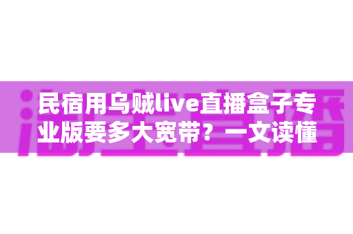 民宿用乌贼live直播盒子专业版要多大宽带？一文读懂带宽需求与选配指南