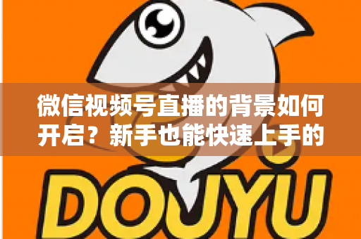 微信视频号直播的背景如何开启？新手也能快速上手的完整教程